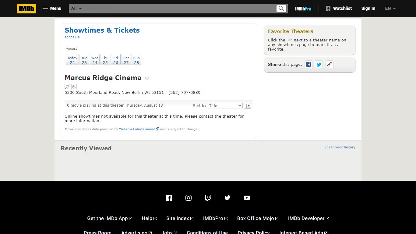 Marcus Ridge Cinema Showtimes - IMDb